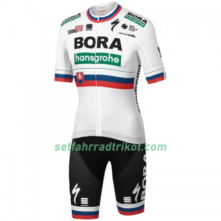 Fahrradbekleidung Radtrikot Kurzarm + Trägershorts 2020 BORA-hansgrohe Slowakischer Meister N001